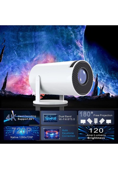 Vdo Hy300 Max 720p Full Hd Projeksiyon Cihazı Uzaktan Bağlantılı Android Sürüm