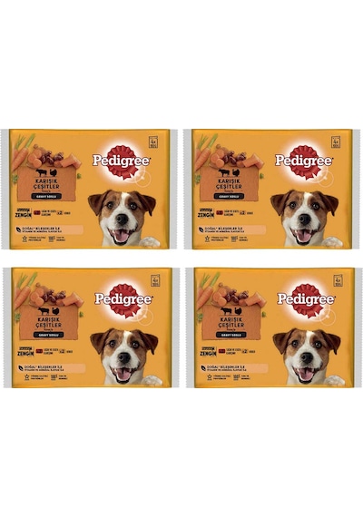 Pedigree Multipack Karışık Etli Pouch Yetişkin Köpek Maması 4 x 100 G
