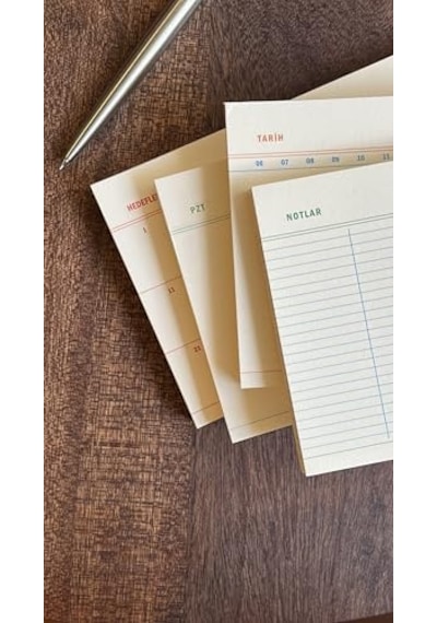4'lü Masaüstü Tarihsiz Planlayıcı Set Hedefler, Haftalık Planlayıcı, Noktalı Ve Çizgili Notepad Çok Renkli