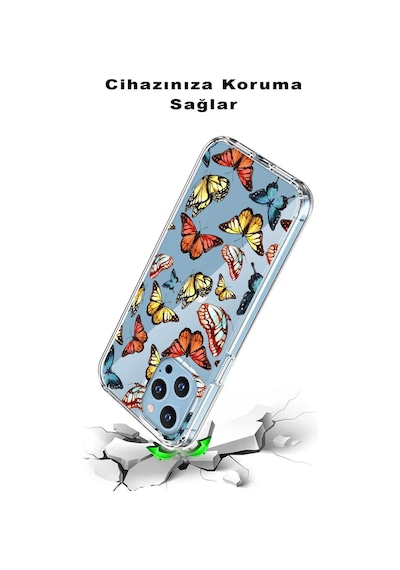 Oppo A12 İle Uyumlu 1mm Slim Fit Water Color 2 Baskılı Şeffaf Kılıf