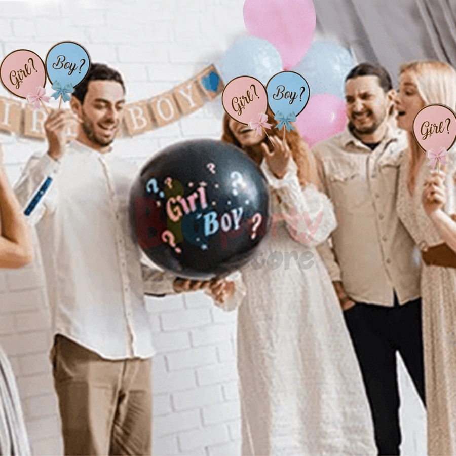 Cinsiyet Partisi Konuşma Balonu 5li Boy Mavi Balon Çubukları 12x17 Cm Diğer