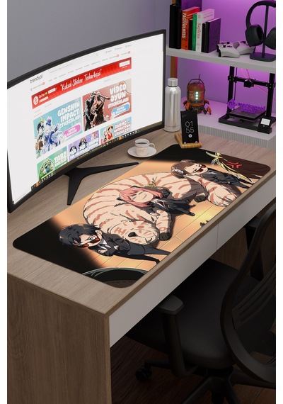 Spy Family Anime V4 - 90x40 Xxl Gaming Kauçuk Kaymaz Taban Mouse Pad Fare Altlığı