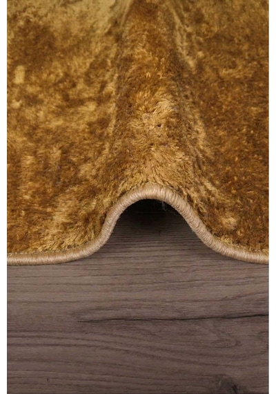 Relax Gold Büyük Boy 80x150 + 50x80 Cm 2'li Banyo Halısı Paspası Seti Kaymaz Klozet Takımı Altın