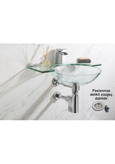 Studor Trap-Vent Kromajlı Havalıklı Lavabo Sifonu Paslanmaz Delikli Süzgeçli Tıkanma ve Koku Önleyici