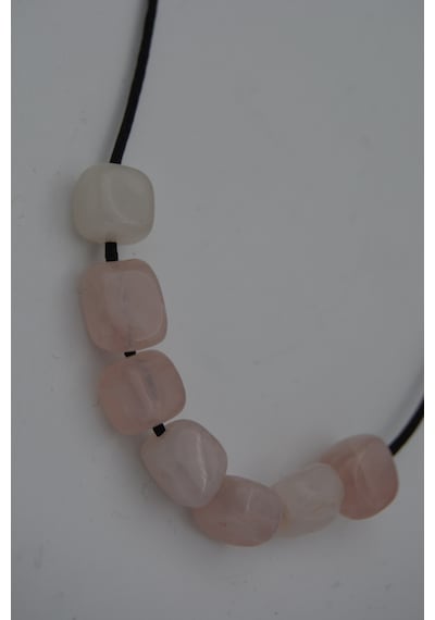 Stoneage Jewellery Pembe Kuvars Taşlı Metalsiz  Kolye Turkuaz
