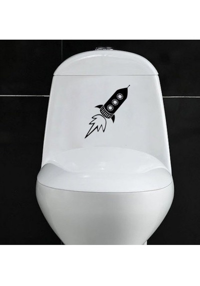Klozet Banyo Sticker Komik Resim 12 Siyah