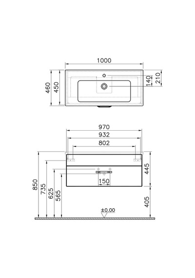 VitrA S50 Lavabo Dolabı 100 Cm Tek Çekmeceli Parlak Beyaz 56070 Beyaz VitrA S50 Lavabo Dolabı 100 Cm Tek Çekmeceli Parlak Beyaz 56070 Beyaz