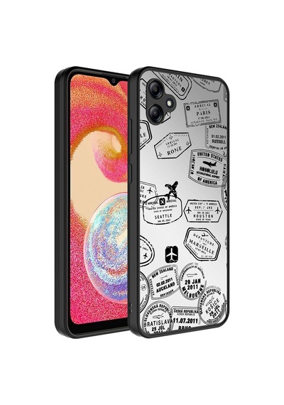 Kilifone - Galaxy A04e Uyumlu Kılıf Aynalı Desenli Kamera Korumalı Parlak Mirror Kapak - Seyahat - T26815