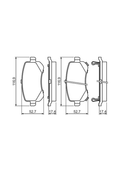 Fiat Freemont 2.0Mjet 2011-2015 Bosch Arka Balata N11.5628