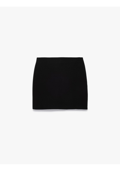 Koton Slim Fit A Kesim Yüksek Bel Mini Etek Siyah 7wak70002uw