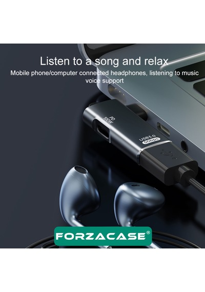 Forzacase Type-c To Usb Otg Adaptör 5gbps - Pd 10w Hızlı Veri Aktarım Adaptörü - Fc1128 Siyah
