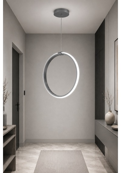 Raven Led Sarkıt Avize Beyaz Işık Gri