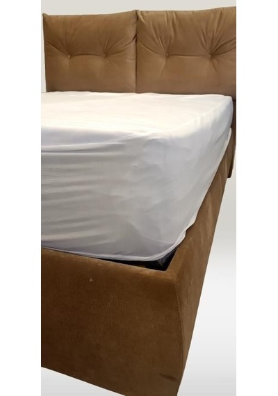 Yatak Koruyucu Çraşaf 160x200 Model Alez Fitted Full Kenar Sıvı Geçirmez El Yapım Beyaz