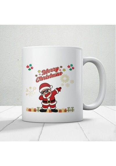 Yılbaşı Temalı Merry Christmas Yazılı Hediyelik Kupa Beyaz