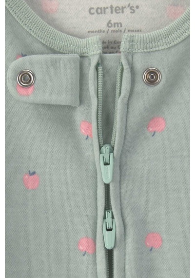 Carter's Kız Bebek Baskılı Fermuarlı Patikli Tulum Yeşil 1v707110