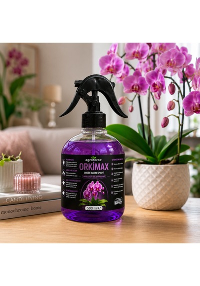 Agroforce Orkimax Orkide Bakım Spreyi 500 Ml Orkide Vitamini, Yaprak Bakım Ve Çiçek Destek Spreyi