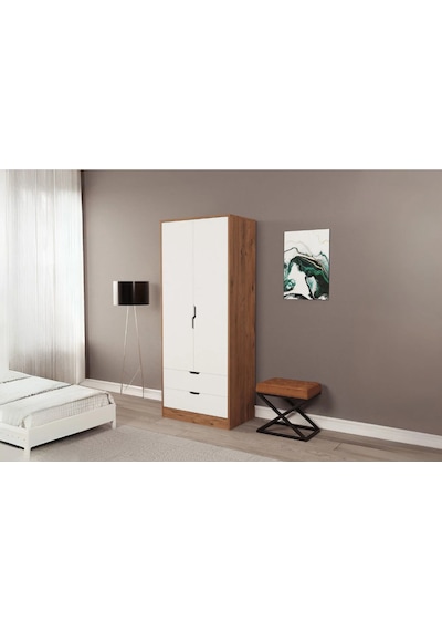 Moderno Mini 2 Kapaklı 2 Çekmeceli Gardırop Kompakt Tasarım, Modern Görünüm Atlantikçam - Beyaz Moderno Mini 2 Kapaklı 2 Çekmeceli Gardırop Kompakt Tasarım, Modern Görünüm Atlantikçam - Beyaz
