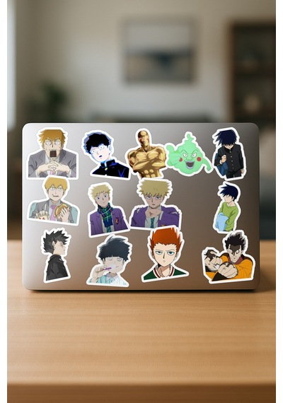 Mob Psycho 100 Anime Telefon Laptop Bullet Journal Yapışkanlı Folyo Sticker Paketi 25 Adet Çok Renkli