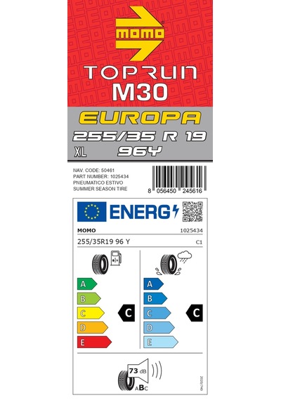 Momo 255/35 R19 96Y XL M30 Toprun Yaz Lastiği 2023