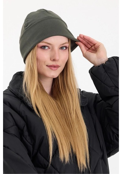 Kadın Termal %100 Pamuklu Soft 2 Stil 1 Arada Bere Premium Cuts Serisi - Standart / Haki Haki