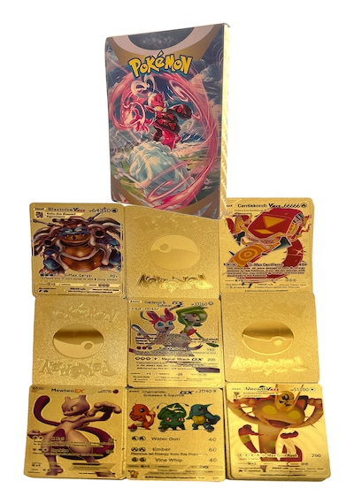 Pokemon Kartları Gold Card Altın Kabartmalı Fosforlu Kart 30lu