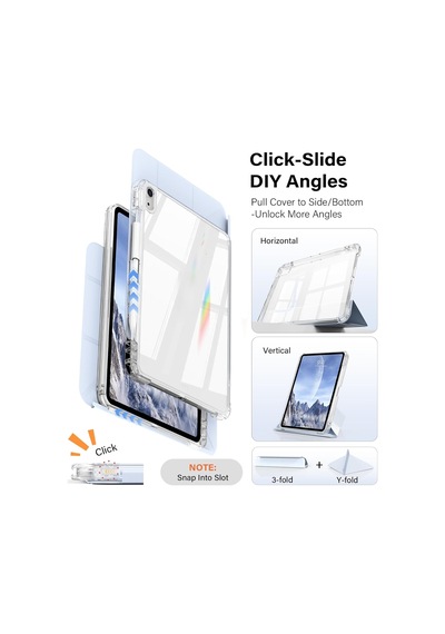 İpad Air 11 İnç M4/m3 Ve Air 4/5 10.9 İnç İle Uyumlu Kapağı Ayrılabilir Mıknatıslı Arkası Sert Kılıf Kapaklı Kılıf