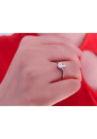 Sirius Oval Beyaz Topaz Taşlı Esila Yüzük 0802r0051