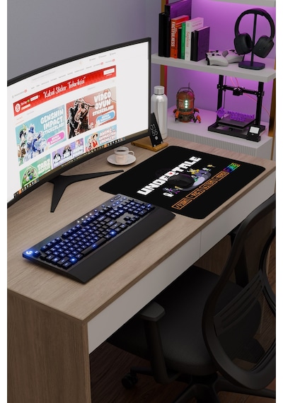 Undertale Kaymaz Dikişli Kauçuk Oyuncu Mousepad V1 - 48x40 Xl Gaming Mouse Pad Fare Altlığı