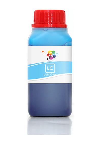 QC HP 38 C9418 Kartuş Mürekkebi 250ml LC Light Cyan Açık Mavi Pigment