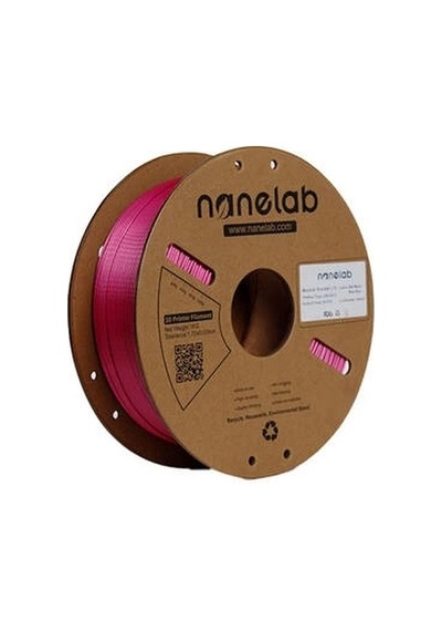 Nanelab Çift Renkli Silk Pla Filament - Siyah-gül Kırmızısı - 1.75mm - 1kg