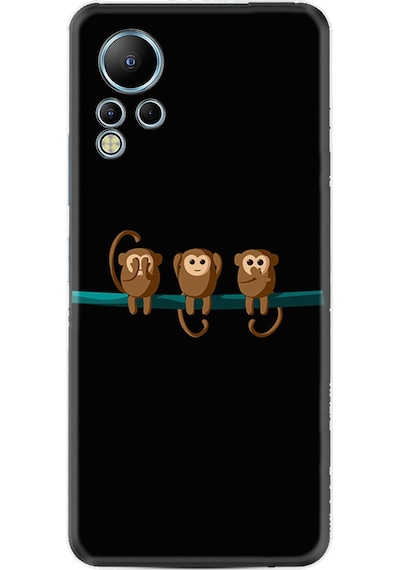 Infinix Note 12 Kılıf Resimli Desenli Silikon Platinium Series Üç Maymun 1871