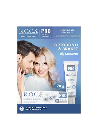 R.o.c.s. Pro Brackets & Ortho Diş Macunu - Sls İçermeyen, Güçlendirici Ve Mineral Destekli, 74 Gr, 1 Adet