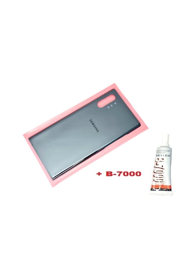 Samsung Galaxy Note Uyumlu 10 Plus Arka Pil Batarya Kapağı Cam+b-7000 Siyah