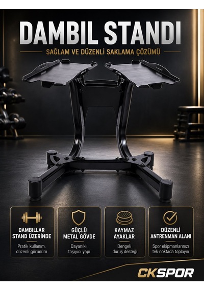 Ckspor Ayarlanabilir Dambıl Standı Dayanıklı Ve Ergonomik Tasarım Ev & Spor Salonu Kullanımı İçin