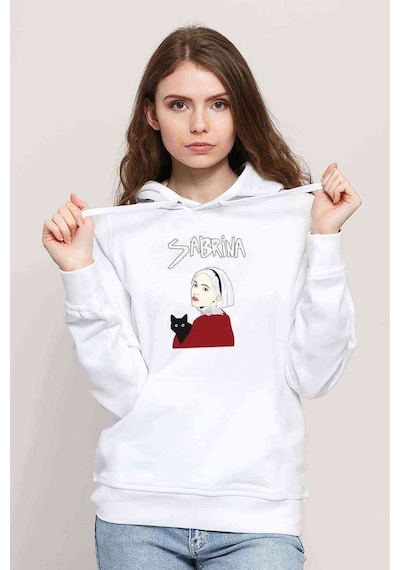 Chilling Adventures Of Sabrina Sabrina & Cat Baskılı Kadın Kapüş