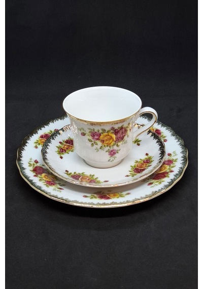 Vintage Marktleuthen Porselen Çay/kahve Fincanı 3 Parça 150 Ml Sarı