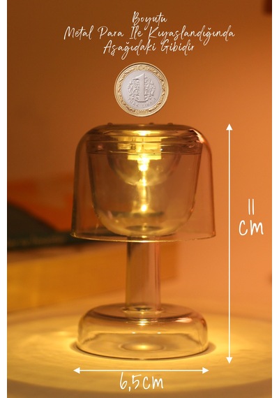 Led Mum İskandinav Tip Pil Dahil Dumansız Alev Ledli Yapay Dekoratif Mum Dekor Işığı Füme Pt428 Füme