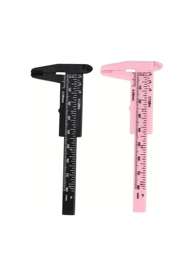 80 Mm Mini Kumpas 0.05 Mm Hassasiyet Plastik Ölçüm Aleti Mini Verniyer Kumpas Takı, El Sanatları, Elektronik Ve Hobi Kullanımı İçin Siyah & Pembe Pembe