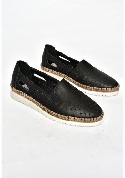 Fox Shoes P555501103 Siyah Hakiki Deri Kadın Ayakkabı 001
