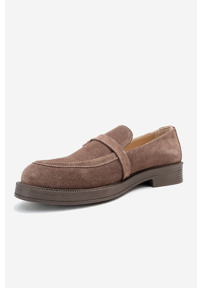 Luvishoes Luvi Shoes Galea Vizon Süet Tokalı Hakiki Deri Kadın Loafer Ayakkabı Vizon