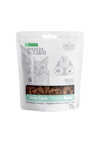 Nature's Protection Superior Care Ördekli, Hindili & Tavuklu Ağız Bakım Kedi Ödülü 75g