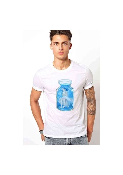 Anime Fairy Tail Glass Guild Emblem Baskılı Beyaz Erkek Tshirt (531005009)