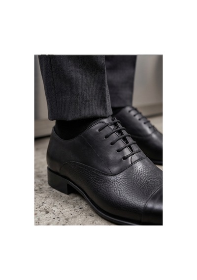 Crc Ayakkabı Black Signature Hakiki Deri Cap Toe Oxford Premium Siyah