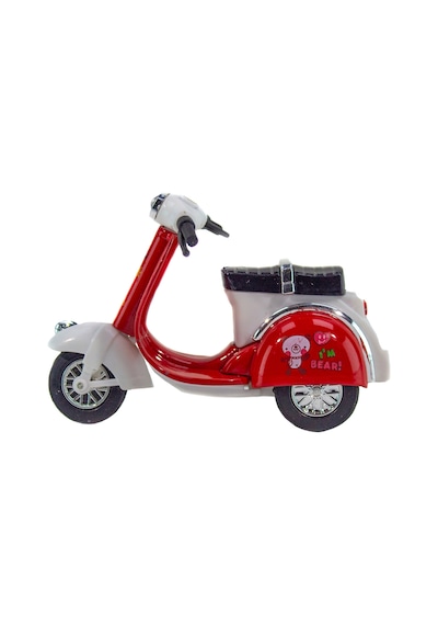 Oyuncak Scooter Motosiklet Metal Çek Bırak Kırmızı 12 Cm
