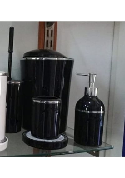 Konak Züccaciye Akrilik 5parça Banyo Seti Siyah