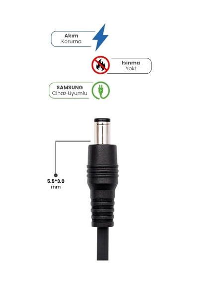 Sprange Sr-l8 Samsung Uyumlu 19v 4.74a 5.5 3.0mm 90w Laptop Adaptör Şarj Aleti
