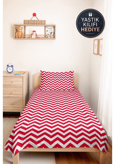 Zigzag Geometrik Fuşya Genç Odası Tek Kişilik Pike Takımı - Modern 160x220 Cm Kapitone Yatak Örtüsü Mercansı Sis Sırları