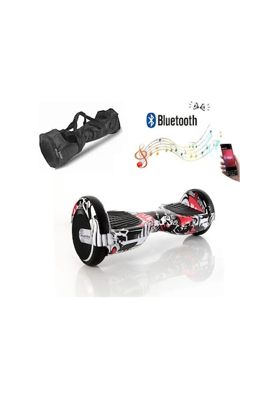 Citymate Elektrikli Kaykay Hoverboard Bluetooth Hoparlörlü 6.5 İnç Grafiti D06 +Çanta