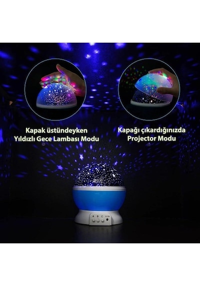 Technosmart Dönen Renkli Star Master Yıldızlı Gökyüzü Projeksiyon