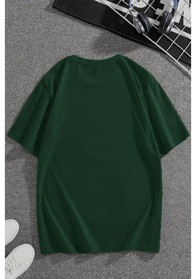 Uyguntarz Korku Karakterleri Baskılı Unisex Oversize Tshirt Yeşil
